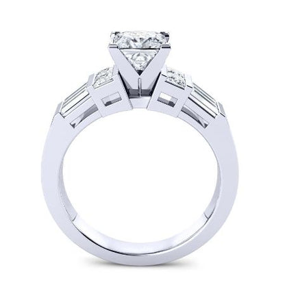 Bluebell Diamond Matching Band Only (engagement Ring Not Included) For Ring With Princess Center whitegold