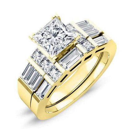 Bluebell Diamond Matching Band Only (engagement Ring Not Included) For Ring With Princess Center yellowgold