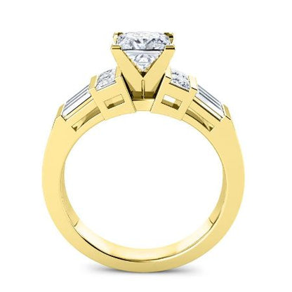 Bluebell Diamond Matching Band Only (engagement Ring Not Included) For Ring With Princess Center yellowgold