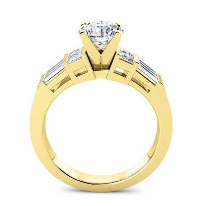 Bluebell Round Moissanite Bridal Set yellowgold