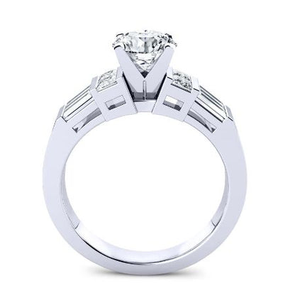 Bluebell Round Moissanite Bridal Set whitegold