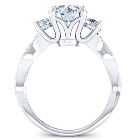 Bottlebrush Cushion Moissanite Bridal Set whitegold