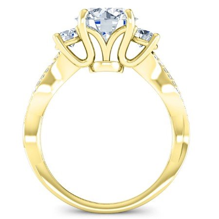 Bottlebrush Cushion Moissanite Bridal Set yellowgold