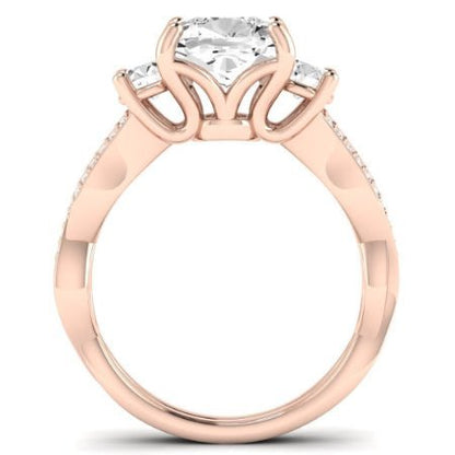 Bottlebrush Diamond Matching Band for Cushion Center (Band Only. Engagement Ring Not Included) - BeverlyDiamonds
