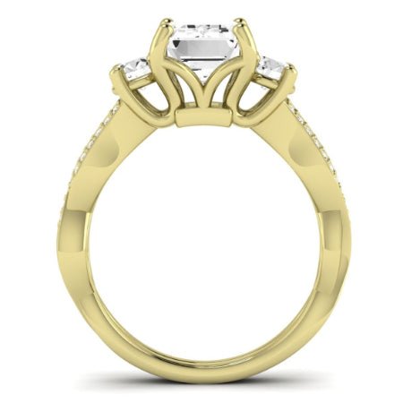 Bottlebrush Diamond Matching Band for Emerald Center (Band Only. Engagement Ring Not Included) - BeverlyDiamonds