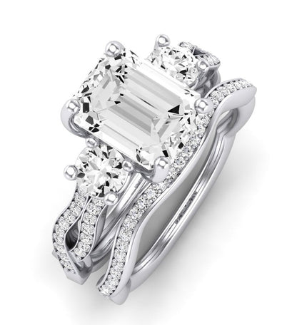 Bottlebrush Diamond Matching Band for Emerald Center (Band Only. Engagement Ring Not Included) - BeverlyDiamonds