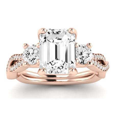 Bottlebrush Diamond Matching Band for Emerald Center (Band Only. Engagement Ring Not Included) - BeverlyDiamonds