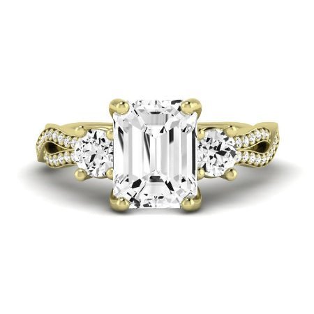 Bottlebrush Diamond Matching Band for Emerald Center (Band Only. Engagement Ring Not Included) - BeverlyDiamonds