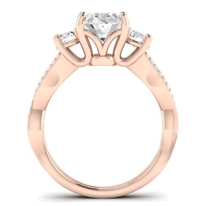 Bottlebrush Diamond Matching Band for Oval Center (Band Only. Engagement Ring Not Included) - BeverlyDiamonds