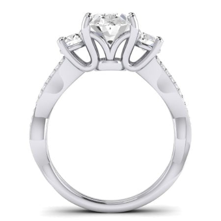Bottlebrush Diamond Matching Band for Oval Center (Band Only. Engagement Ring Not Included) - BeverlyDiamonds