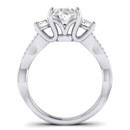Bottlebrush Diamond Matching Band for Oval Center (Band Only. Engagement Ring Not Included) - BeverlyDiamonds