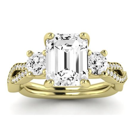 Bottlebrush Emerald Diamond Bridal Set (Lab Grown Igi Cert) yellowgold