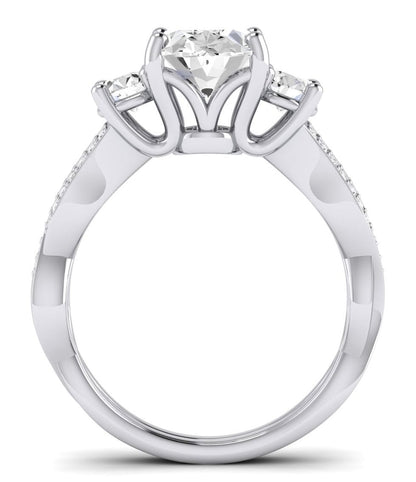 Bottlebrush - GIA Natural Oval Diamond Engagement Ring - BeverlyDiamonds