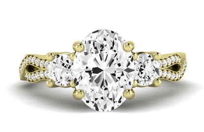 Bottlebrush - GIA Natural Oval Diamond Engagement Ring - BeverlyDiamonds