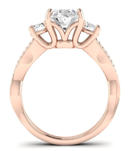Bottlebrush - GIA Natural Oval Diamond Engagement Ring - BeverlyDiamonds