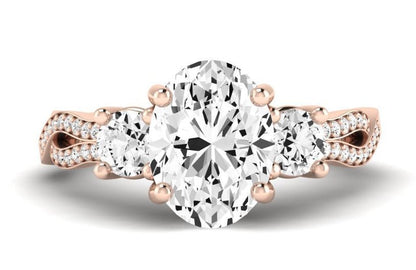 Bottlebrush - GIA Natural Oval Diamond Engagement Ring - BeverlyDiamonds