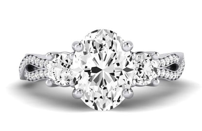 Bottlebrush - GIA Natural Oval Diamond Engagement Ring - BeverlyDiamonds