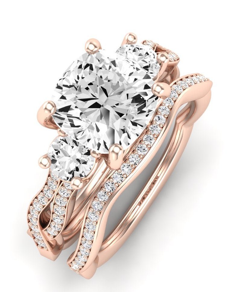 Bottlebrush Lab Diamond Matching Band For Cushion Center(Band Only. Engagement Ring Not Included) - BeverlyDiamonds