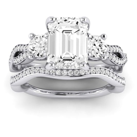 Bottlebrush Lab Diamond Matching Band For Emerald Center(Band Only. Engagement Ring Not Included) - BeverlyDiamonds