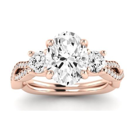 Bottlebrush - Oval Moissanite Bridal Set - BeverlyDiamonds