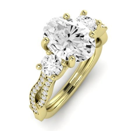 Bottlebrush - Oval Moissanite Bridal Set - BeverlyDiamonds