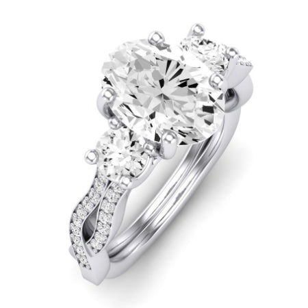 Bottlebrush - Oval Moissanite Bridal Set - BeverlyDiamonds