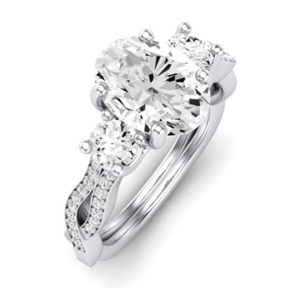 Bottlebrush - Oval Moissanite Bridal Set - BeverlyDiamonds