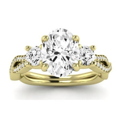 Bottlebrush - Oval Moissanite Bridal Set - BeverlyDiamonds