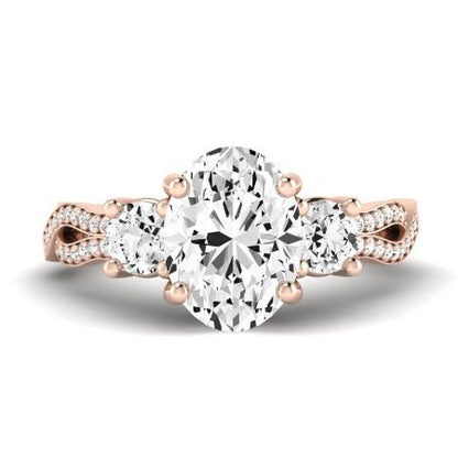 Bottlebrush - Oval Moissanite Bridal Set - BeverlyDiamonds
