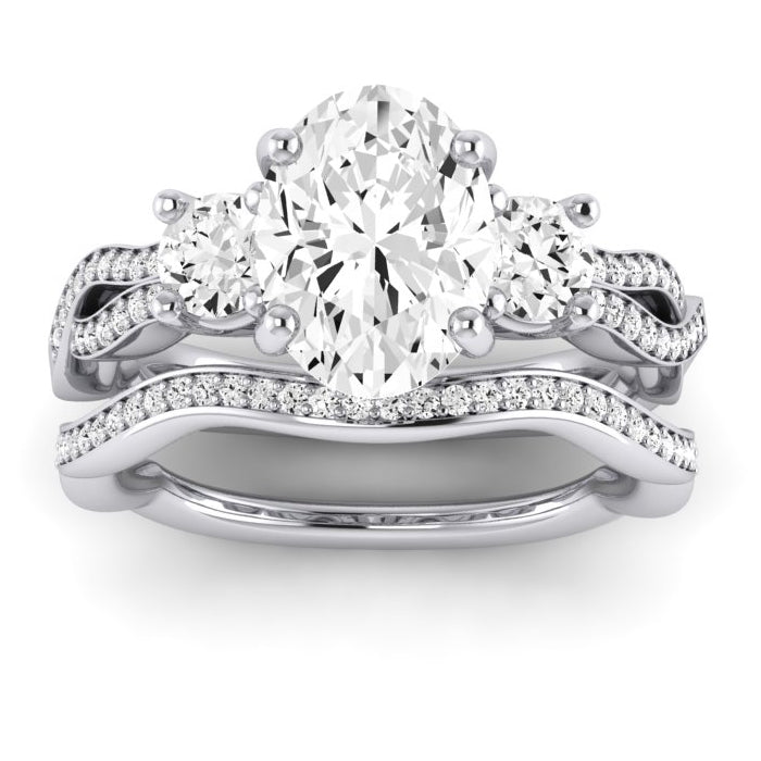 Bottlebrush - Oval Moissanite Bridal Set - BeverlyDiamonds
