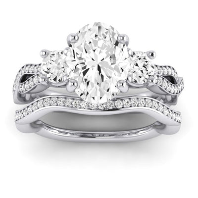 Bottlebrush - Oval Moissanite Bridal Set - BeverlyDiamonds