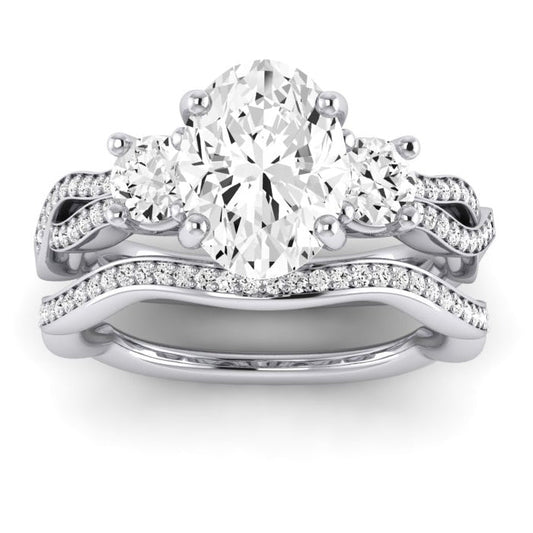 Bottlebrush - Oval Moissanite Bridal Set - BeverlyDiamonds