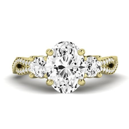 Bottlebrush - Oval Moissanite Bridal Set - BeverlyDiamonds