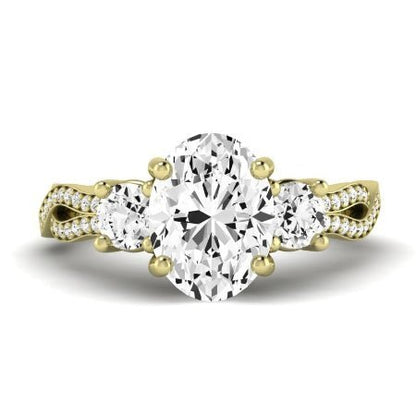 Bottlebrush - Oval Moissanite Bridal Set - BeverlyDiamonds