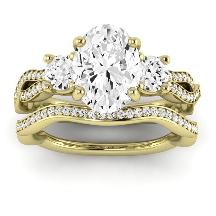 Bottlebrush - Oval Moissanite Bridal Set - BeverlyDiamonds