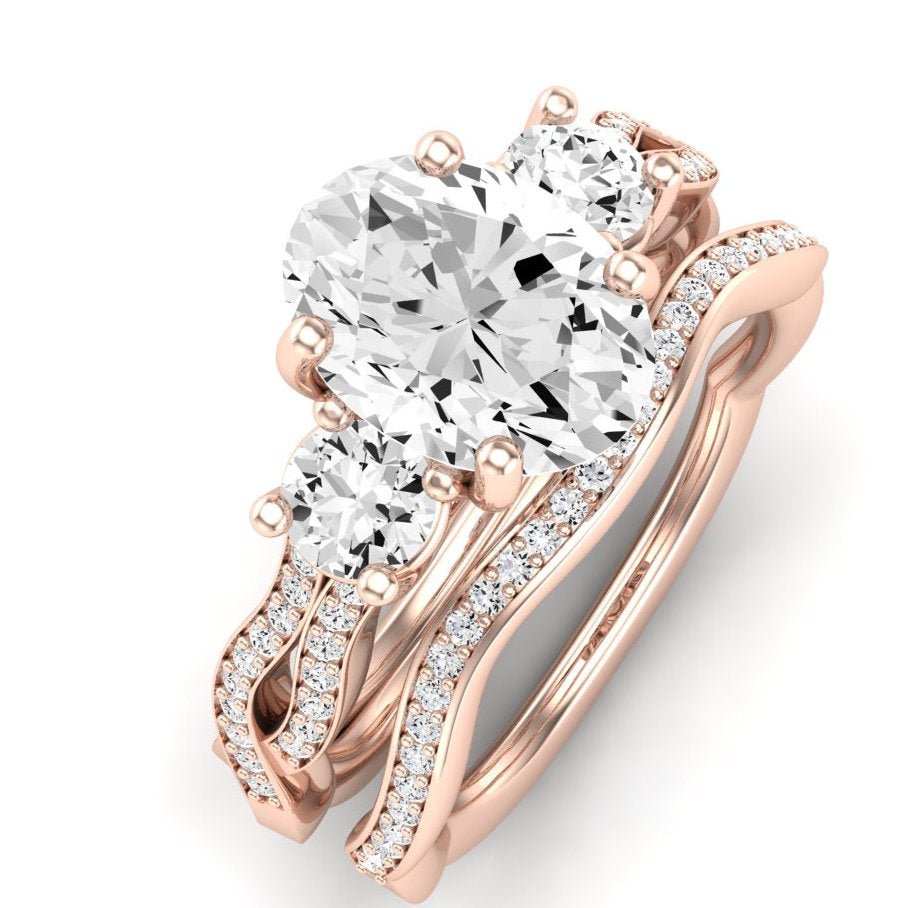 Bottlebrush - Oval Moissanite Bridal Set - BeverlyDiamonds
