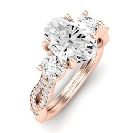 Bottlebrush - Oval Moissanite Bridal Set - BeverlyDiamonds