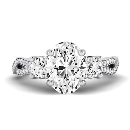 Bottlebrush - Oval Moissanite Bridal Set - BeverlyDiamonds