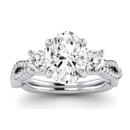 Bottlebrush - Oval Moissanite Bridal Set - BeverlyDiamonds