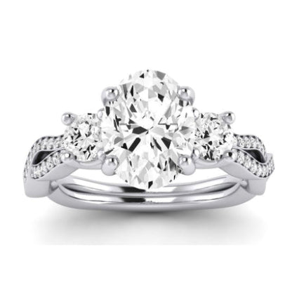 Bottlebrush - Oval Moissanite Bridal Set - BeverlyDiamonds