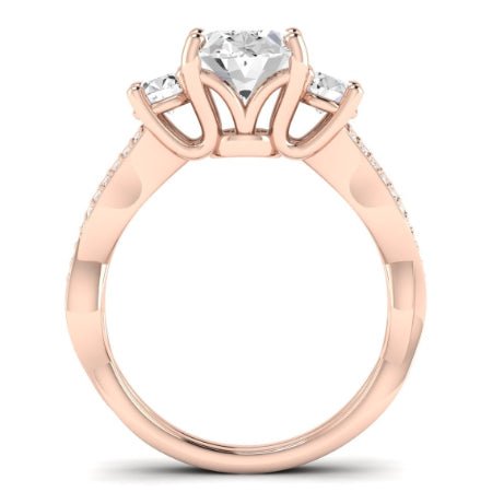 Bottlebrush - Oval Moissanite Bridal Set - BeverlyDiamonds