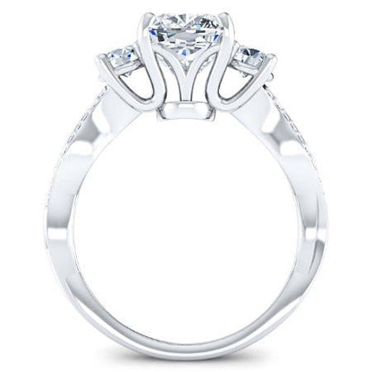 Bottlebrush Princess Diamond Engagement Ring (Lab Grown Igi Cert) whitegold