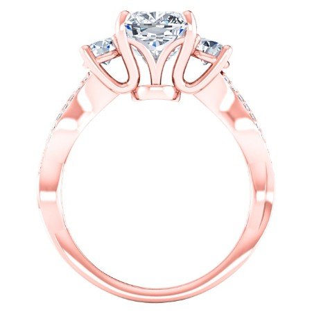 Bottlebrush Princess Moissanite Bridal Set rosegold
