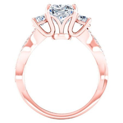 Bottlebrush Princess Moissanite Bridal Set rosegold
