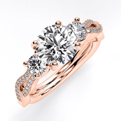 Bottlebrush - Round Diamond Engagement Ring - BeverlyDiamonds