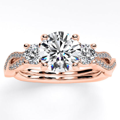 Bottlebrush - Round Diamond Engagement Ring - BeverlyDiamonds