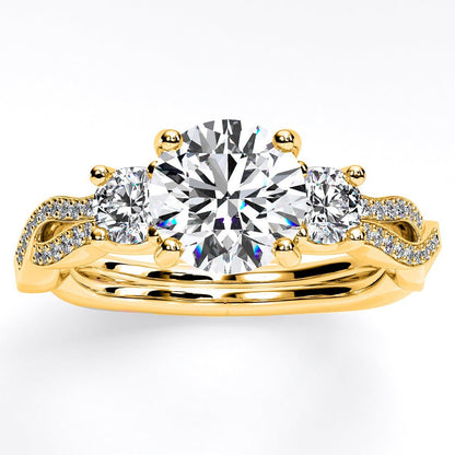 Bottlebrush - Round Diamond Engagement Ring - BeverlyDiamonds