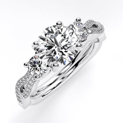 Bottlebrush - Round Diamond Engagement Ring - BeverlyDiamonds