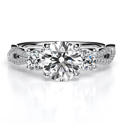 Bottlebrush - Round Diamond Engagement Ring - BeverlyDiamonds