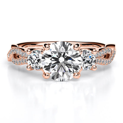 Bottlebrush - Round Diamond Engagement Ring - BeverlyDiamonds